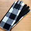 Women's Plaid Texting Gloves White / Black Plaid